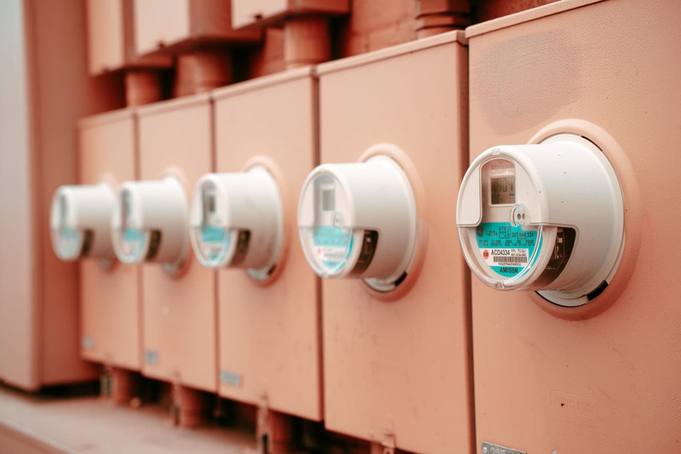 A domestic electricity meter, photographed close up