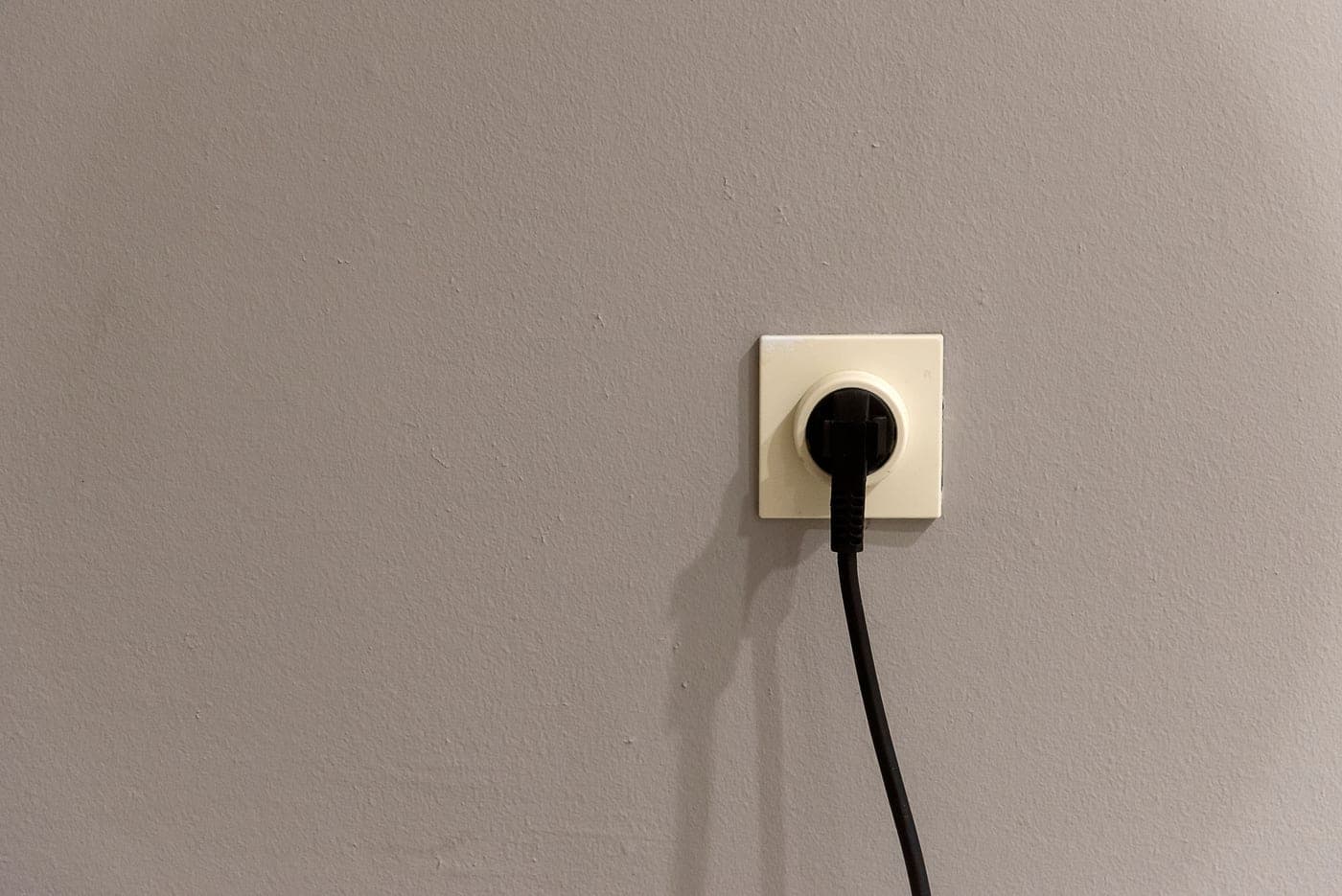 A household electrical outlet, photographed close up